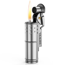 Druckentlastungs-/Cool-Feuerzeug, Rad-Kerosin-Feuerzeug, wiederverwendbar, winddicht, Vintage, Kupfer