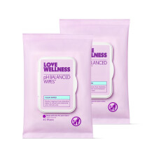 Love Wellness pH Balancing Wipes for Women | Feminine Hygiene for Cleansing with Aloe Vera | Fragrance-Free Intimate Health | Moisturizing, Soothing &