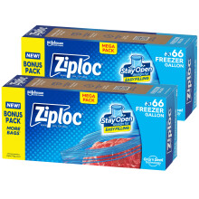 Bolsas de Almacenamiento de Comida Ziploc de 3.78 L, Diseño de Base Estable, 132 Bolsas
