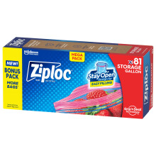 Bolsas de Almacenamiento Ziploc de 3.78 L, Diseño Con Fondo Estable, Fáciles de Llenar, 81 Unidades