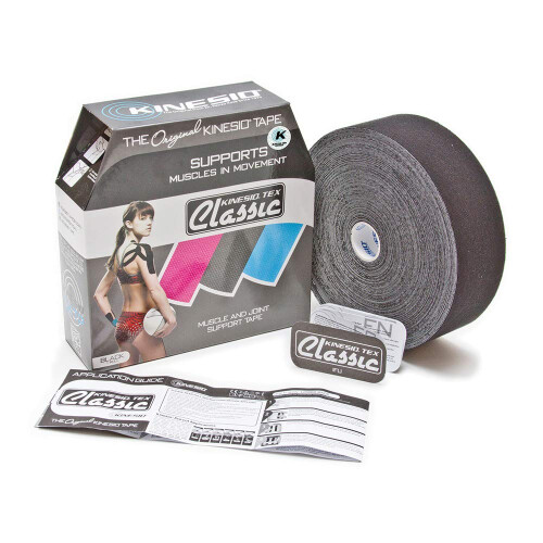 Kinesio Taping - Elastisk terapitejp Tex Classic - Bulk Roll - Svart - 5 cm x 31 m