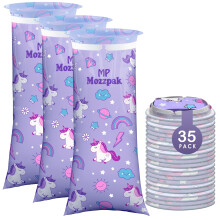 MP MOZZPAK Unicorn Barnvagns Spya Påsar Engångs 35 Pack - Emesis Påsar, Läckagesäkra Spya Påsar, Rörelsesjuka