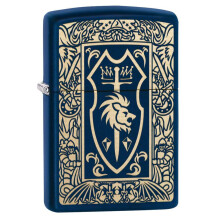 Zippo Heraldic Crest Navy Matte Pocket Lighter