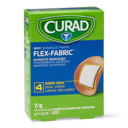 Curad Flex Fabric Pflaster, Durchmesser 7/8" (Packung mit 100)