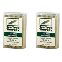 Tea Tree Therapy - Thee Boom & Menthol Tandenstokjes (100 Stuks) (2-Pack)