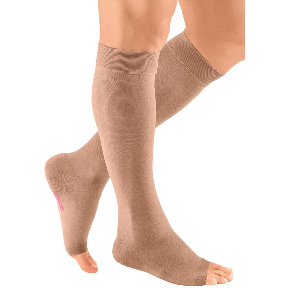 Mediven Plus For Men & Women, 30-40 Mmhg - Open Toe, Knee High Compression Socks With Silicone Top Band
