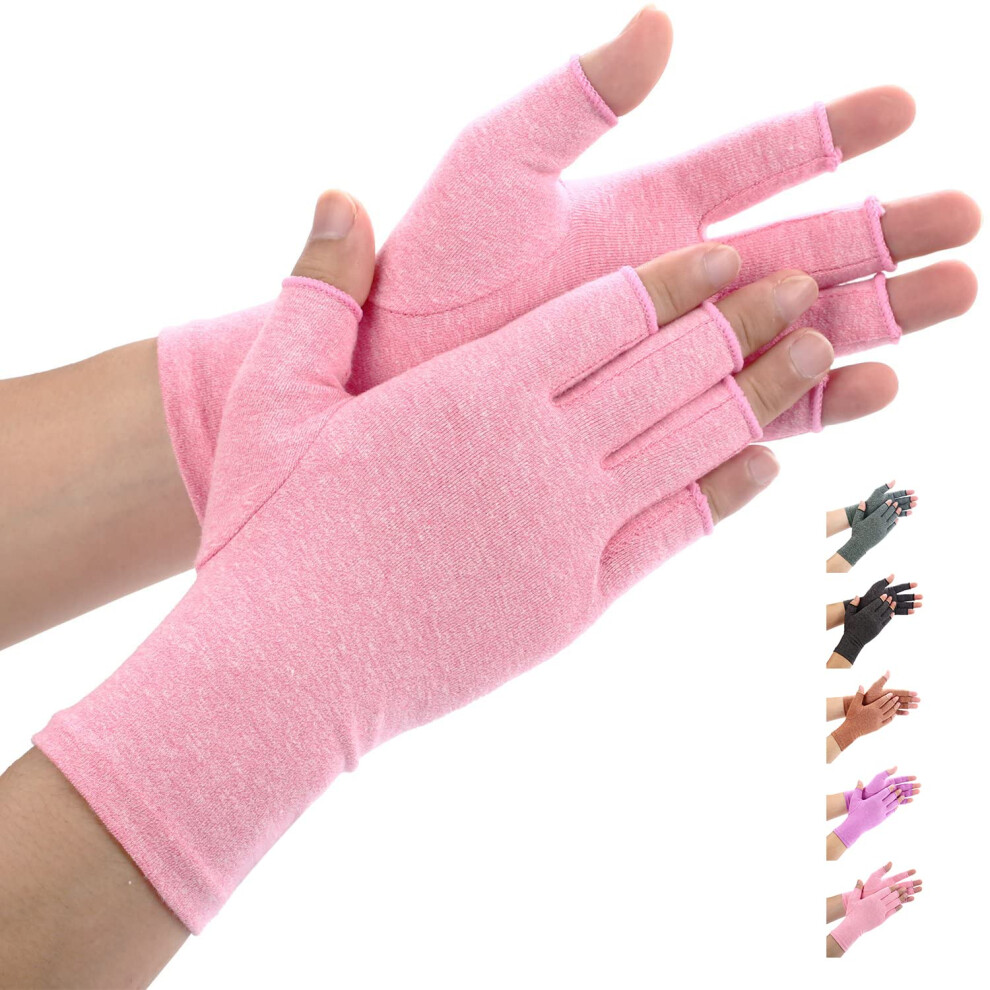 Duerer Arthritis Compression Gloves Women Men For Rsi, Carpal Tunnel, Rheumatiod, Tendonitis, Fingerless Gloves For Computer Typing And Dailywork (Pin