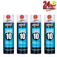 4 x U-Pol GUARD/AL #10 Gravi-Gard Stone Chip Protector 450ml Aerosol Black