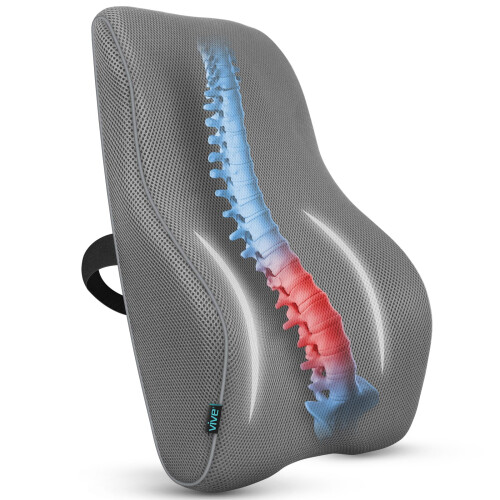 Vive Full Lumbar Cushion - Memory Foam Kontur Stöd för Ländrygg