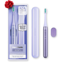 Cepillo de dientes recargable Aquasonic Icon aceptado por la ADA | Soporte magnético & estuche de viaje