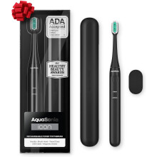 Cepillo de dientes recargable Aquasonic Icon aceptado por la ADA | Soporte magnético & estuche de viaje