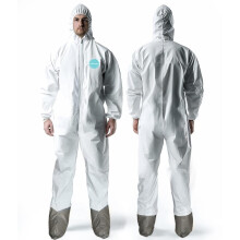 Andes 25 Pack Combinaisons Hazmat, Survêtements Protecteurs avec Bottes et Capuche, Jetables XL