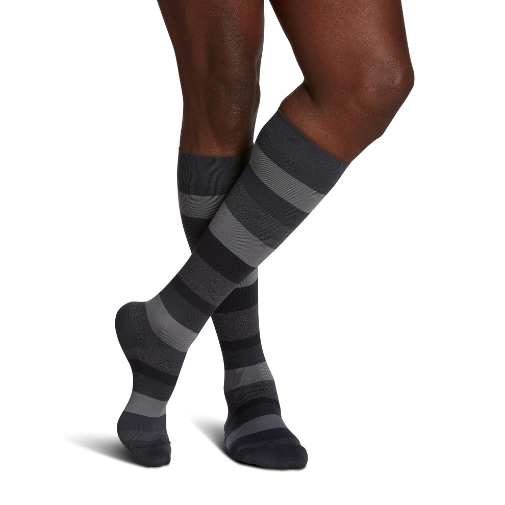 Sigvaris Mens Style Microfiber Patterns 830 Closed Toe Calf-High Socks 20-30Mmhg