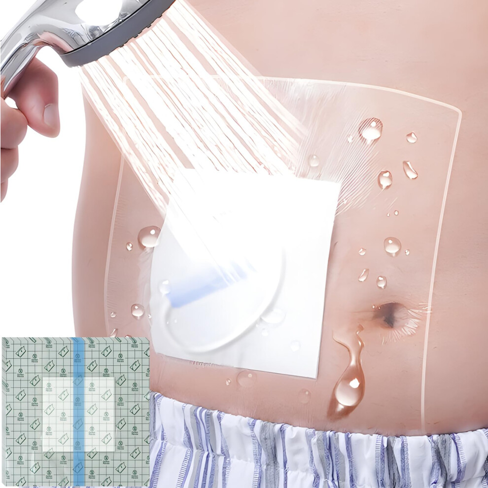 Easetou Waterproof Dialysis Catheter Shower Protector, With Non Stick Central Pad, Shower Cover For Chest Port Site Shield Large Bandages Feeding Tube G Tube