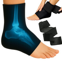 Vive Arctic Flex Ankle Ice Pack Wrap for Swelling - Adjustable Hot, Cold Gel Compression for Foot & Heel Injuries Reusable, Pain Relief - Reusable Coo