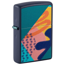 Briquet de poche Zippo design rétro bleu mat