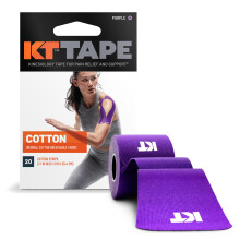 KT Tape, Original Cotton, Elastisk Kinesiologisk Sporttape, 20 Stycken, 10" Förskurna Remsor, Lila