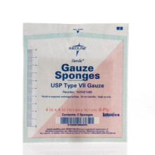 Medline Steriele 100% Katoenen Woven Gaas Sponsen, 4" x 4", 8-Ply, Ideaal voor Wondverzorging, 2/Packs, 600 Stuks