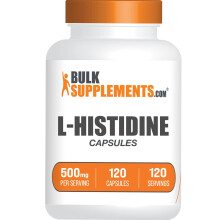 BulkSupplements.com Cápsulas de L-Histidina - Suplemento de Histidina, Libre de Gluten, 1 Cápsula por Porción, 120