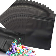 COQOFA 100 uds 4X 6 pulgadas Bolsas Reseñables a Prueba de Olores Mylar Bolsa Negros Mate