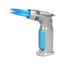 BRISPON Briquet Torche, Quad 4 Flamme Jet Réglable, Butane Rechargeable avec Verrou de Sécurité