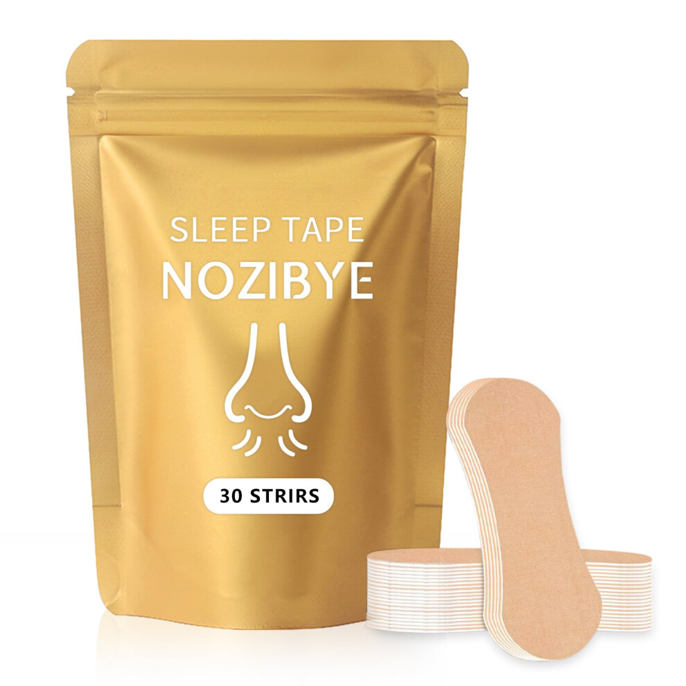 Nozibye Nose Strips For Breathing | Anti Snore & Better Sleep (30 Count, Tan) - Nasal Strips For Breathing, Stop Snoring, Clear Airways
