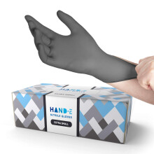 Gants Jetables Nitrile Grise XS Hand-E Touch - 200 Compte, Sans Latex