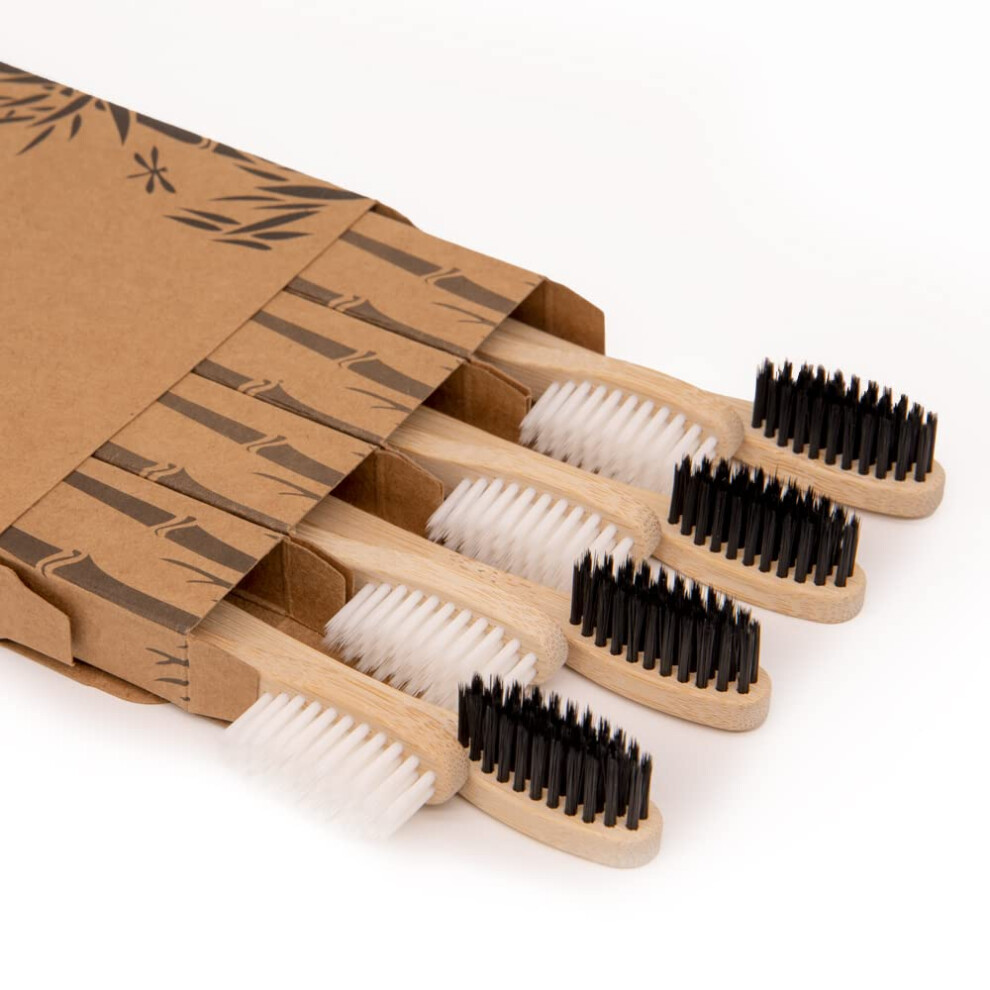 Virgin Forest Bamboo Toothbrushes, 8 Pcs Soft Bristle Toothbrush, Eco-Friendly Toothbrushes, Biodegradable Toothbrushes, Natural Wooden Toothbrush, Ch