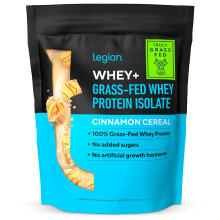 LEGION Whey+ Proteína Aislada de Suero de Leche de Vacas Alimentadas con Pasto - Bajo en Calorías, Sin OGM, Sin Azúcar