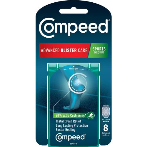 Compeed Compeed Advanced Blister Care - 8 Styck Sport Medium (2 Förpackningar), Hydrocolloid Plåster