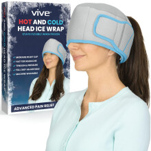 Vive Migraine Relief Cap - Warm & Koud Compressie Hoed voor Hoofdpijn - Volledige Hoofd IJs Wrap Beanie & Oogmasker