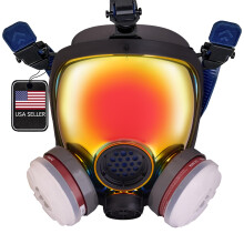PD-100 Inferno Red Spegel Full Face Organisk Ång- & Partikelfiltermask