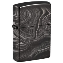 Zippo Motif Marbré 360 Design Briquet Noir Poli