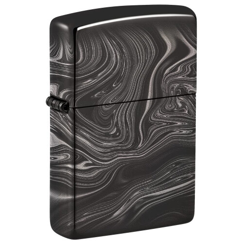 Zippo Accendino Zippo Pattern Marmo Design High Polish Nero