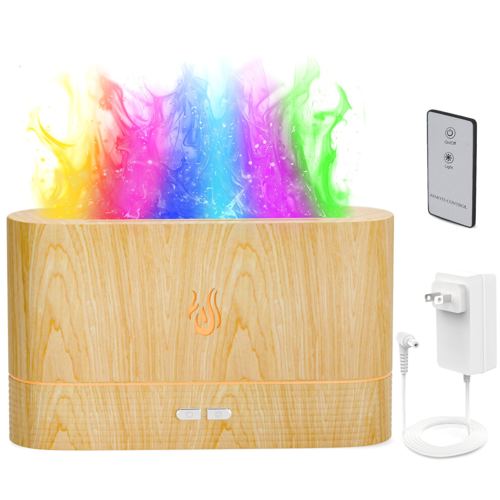 Nabsak Colorful Aromatherapy Essential Oils Diffuser For Home, Quiet Cool Mist Flame Humidifier For Bedroom With Remote, Fire Flame Diffuser Humidifier With