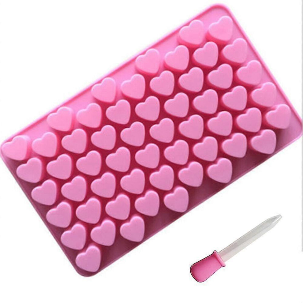 Mini Heart Shape Silicone Gummy Molds 55 Cavities Ice Molds,pink Edition 0617