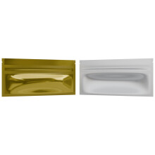 Mylar Stijl Barrières Zakjes - Rits met Warmte Seal - 100 Zakjes (Glanzend Goud/Helder, PR - 6x2.7")