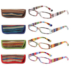 SOCTICK Occhiali da Lettura 4 Paia Moda Donne Lettori Cerniera a Molla con Stampa +1.5