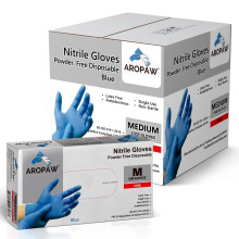 AroPaw Gants Nitrile, Gants Jetables 4 MIL, Confortables, Sans Poudre, Sans Latex | 10 Boîtes | 1000 Gants (L)