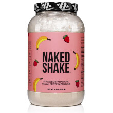 Naked Shake - Polvere Proteica Vegana, Fragola e Banana - Proteina Vegetale con Olio MCT, Senza Glutine e Soia