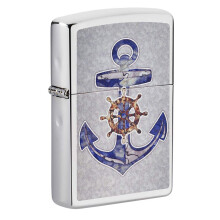 Accendino Zippo Design Ancore Alta Lucentezza Cromo