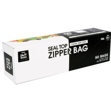 Jumbo 2 Gallon Opbergzakken, Sterke Dubbele Rits, 50 Stuks, 2.5 Mil Dikte, Magnetron Veilig, BPA Vrij