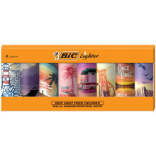 Accendini BIC Maxi Pocket, Edizione Speciale Vacanze, Design Unici, Confezione da 8 Accendini