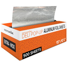 Vooraf gesneden Deli Aluminiumfolie Vellen (500 Stuks) - 15" Extra Brede Heavy-Duty Pop-Up Vellen