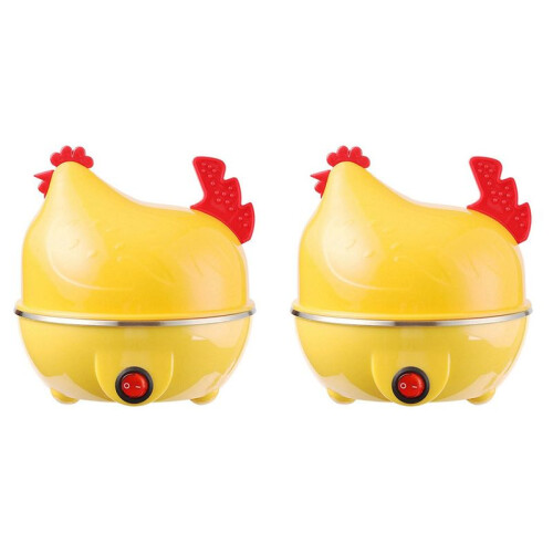 2X Multifunctional Egg Cooker, Egg Steamer, Automatic Power-Off, Multifunctional Egg Steamer, Boiled Egg US PLUG
