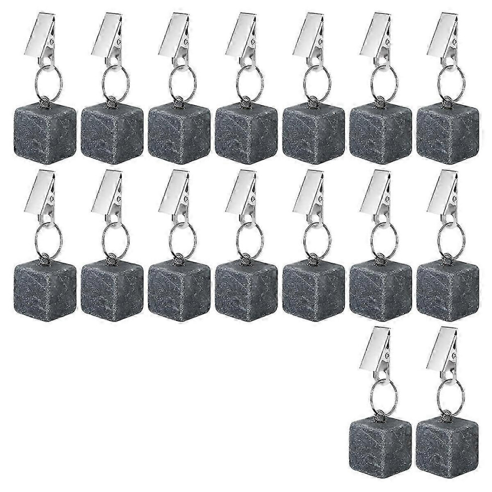 16Pcs Metal Clip Cube Marble Pendant Stones Tablecloth Weights For Table Covers Decoration Edition 0618 6913222333068
