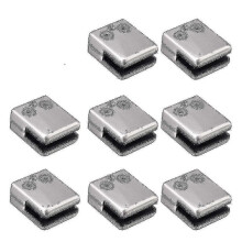 Glass Clamp, 8 Pack Stainless Steel Square Clamp 6-8mm Glass Clip Clamp Bracket Flat Back Edition 0617