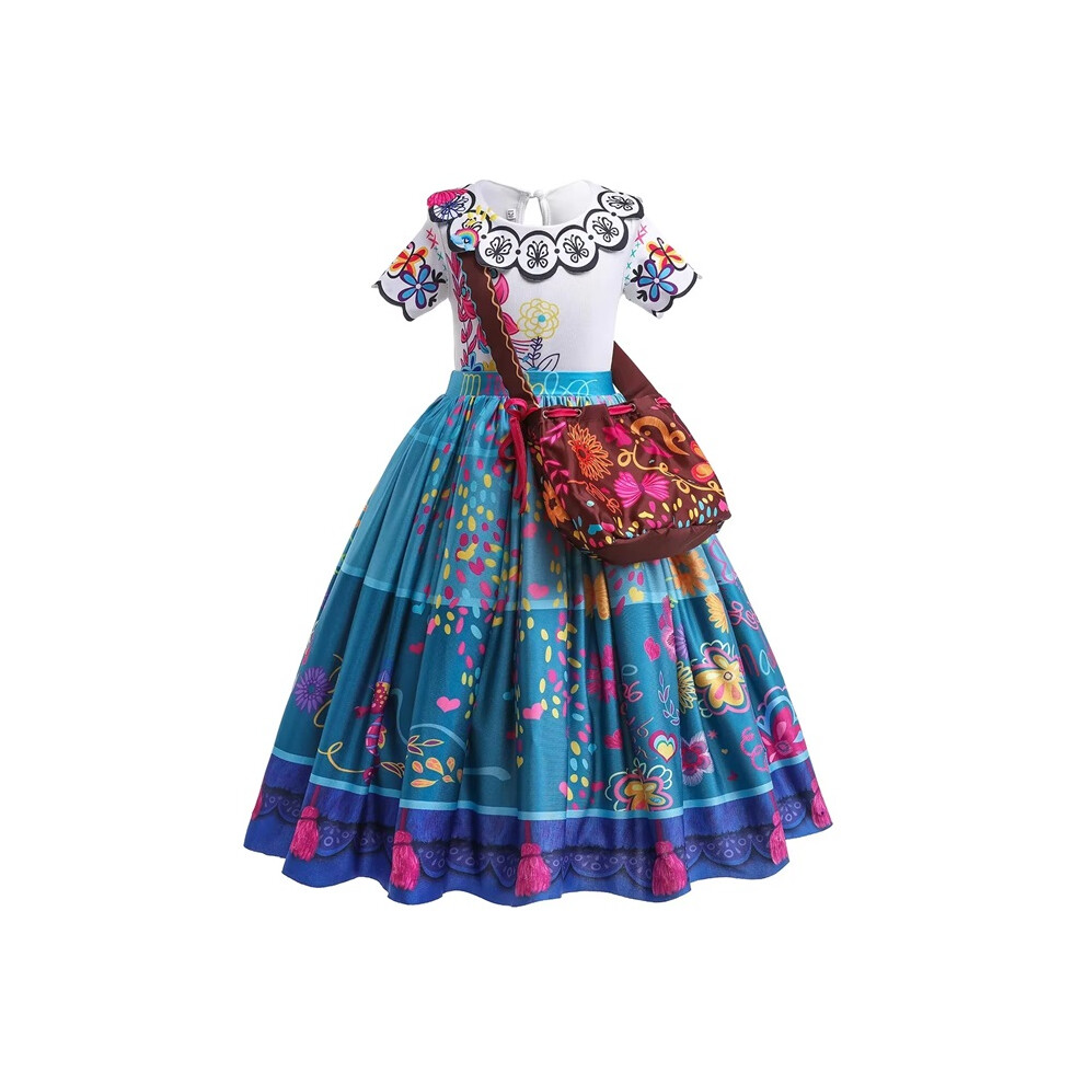 Photos - Fancy Dress ) Mirabel Princess Dress For Girls Halloween Cosplay Encanto Costume Kids Birthday Gift Party Dress With Bag G(2Y (Size 100)