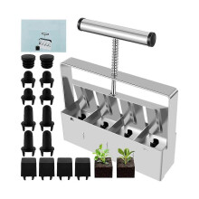 Handheld Seedling Raising Machine Manual Soil Block Maker Soil Stopper With Comfortable Handle 4-ho Edition 0618