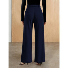 Wide Leg Pants Women Straight High Waisted Work Slacks Business Casual Pleated Pants Dark M